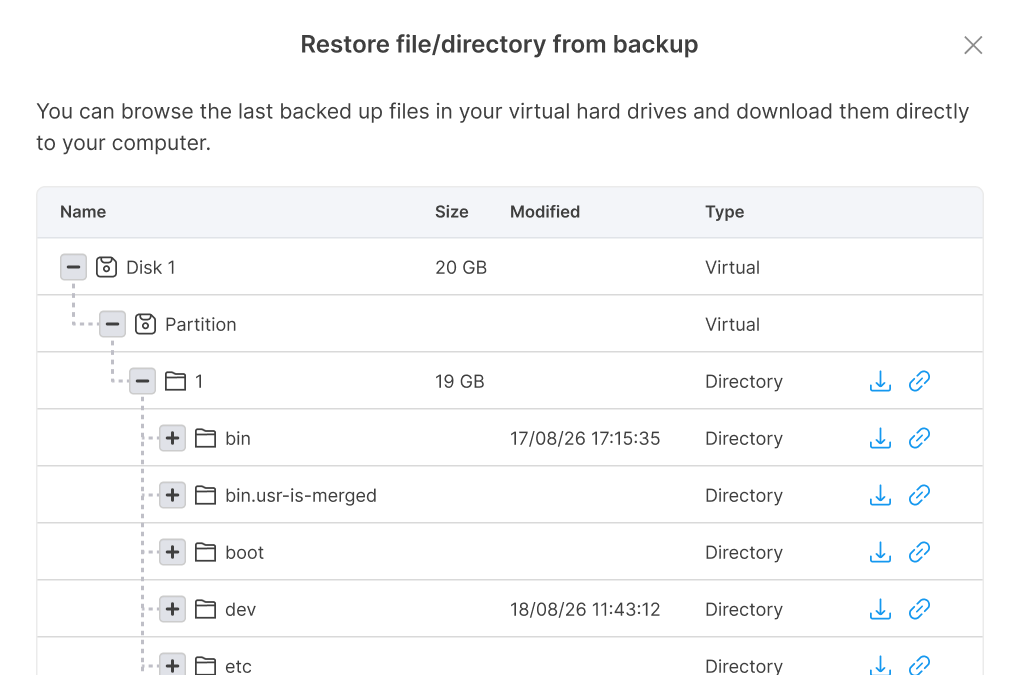 File Level Recovery from Backup