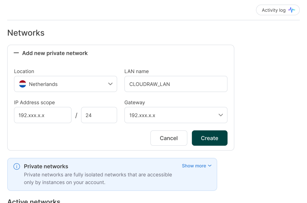 Private Internal Networking